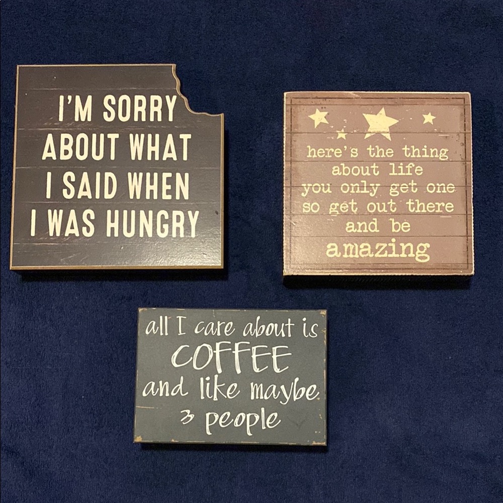 Set of Three Decorative Quote Signs